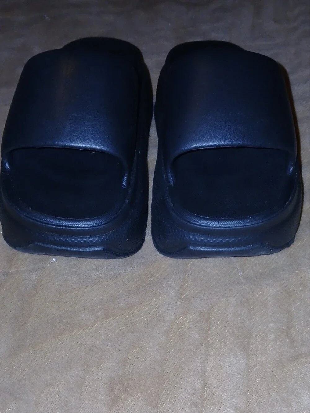 Womens Black Platform Slide Sandals Lightweight Unbranded Sz: 39, 8
